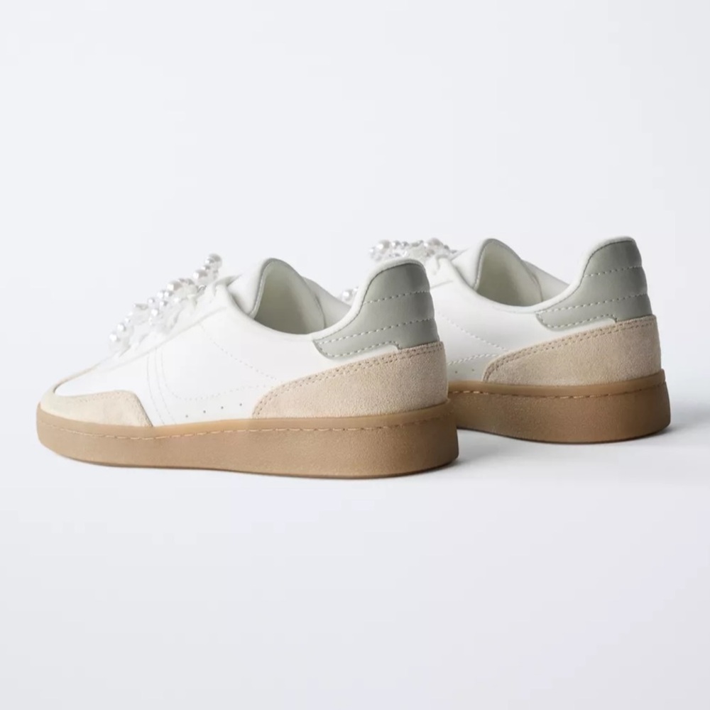 Zara kids NWT sneakers with removeable pearl jewel charm 3478/530 - Picture 6 of 9